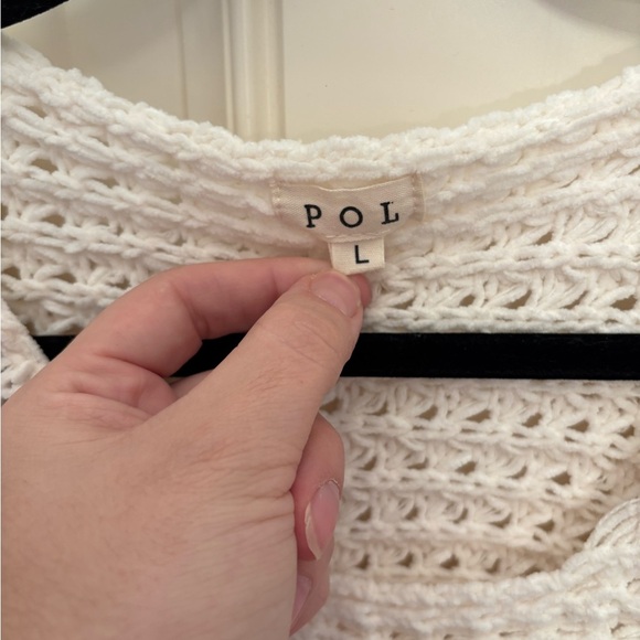 POL Open Knit Cropped Sweater Size Large - Picture 4 of 5